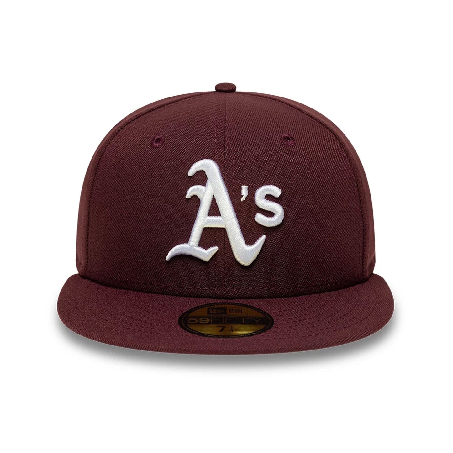 Pictured is this MLB Athletics 59FIFTY Fitted cap in dark purple. 3