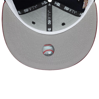 Pictured is this MLB Cooperstown New York Yankees 59FIFTY Fitted cap in navy. 2