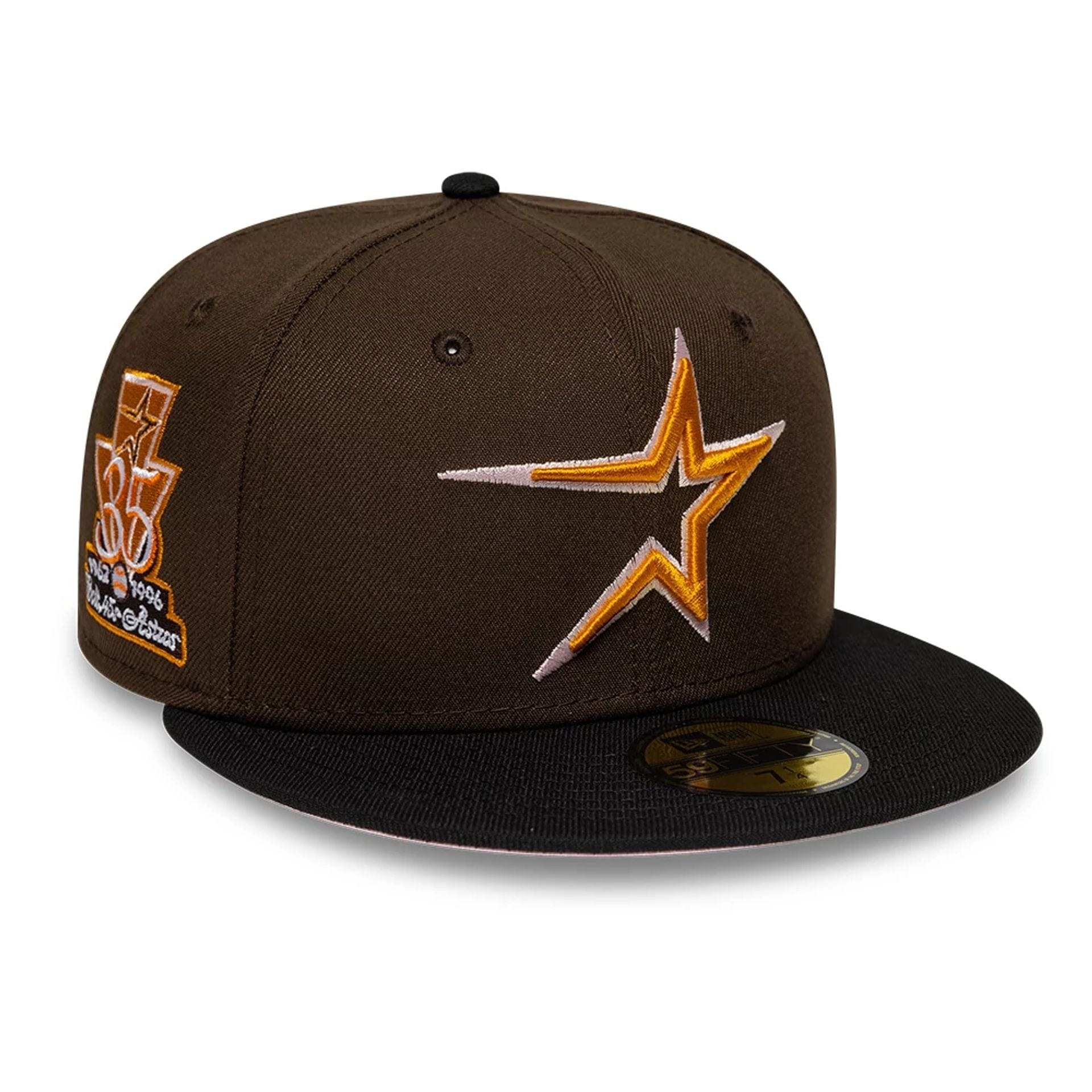 Pictured is this MLB Cooperstown Houston Astros 59FIFTY Fitted cap in dark brown. 1