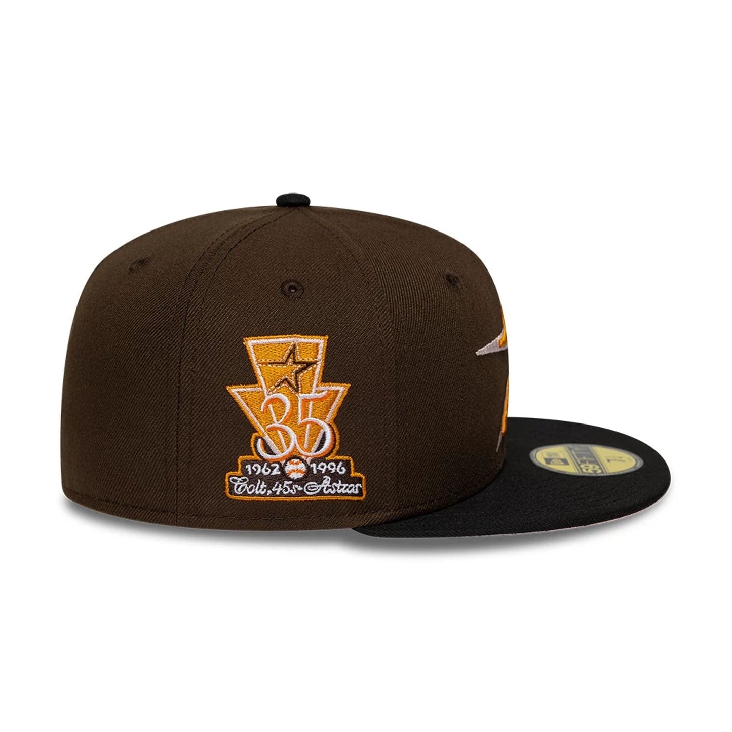 Pictured is this MLB Cooperstown Houston Astros 59FIFTY Fitted cap in dark brown. 6