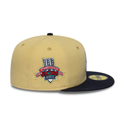 Pictured is this MLB Vegas Gold Cleveland Indians 59FIFTY Fitted cap in gold. 5