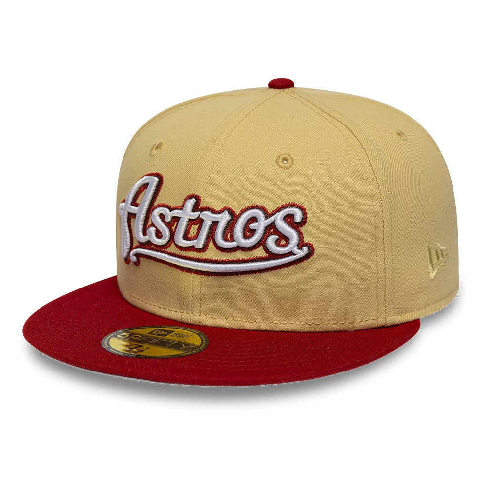 Pictured is this MLB Vegas Houston Astros 59FIFTY Fitted cap in gold. 4