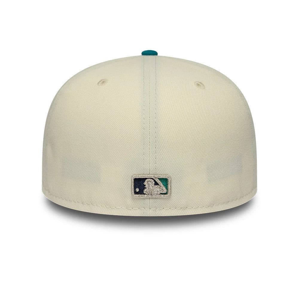 Pictured is this MLB Cooperstown Seattle Mariners 59FIFTY Fitted cap in white. 5