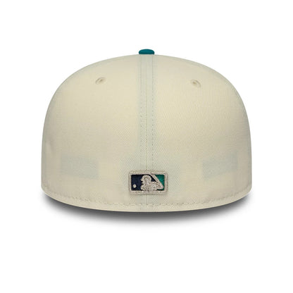 Pictured is this MLB Cooperstown Seattle Mariners 59FIFTY Fitted cap in white. 5