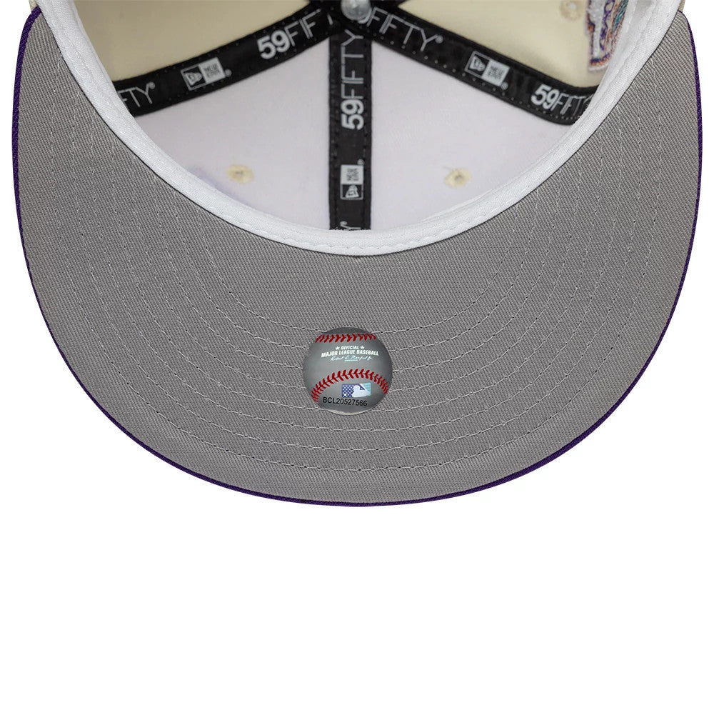 Pictured is this MLB Cooperstown Arizona Diamondbacks 59FIFTY Fitted cap in white. 2