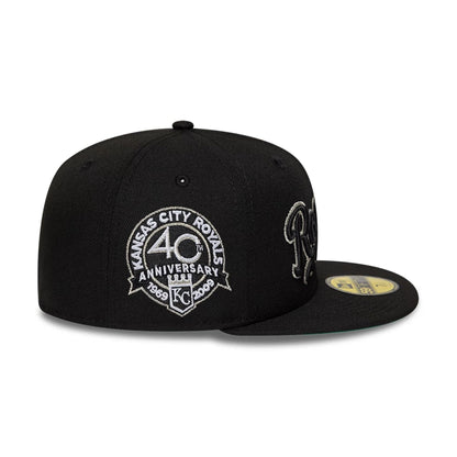 Pictured is this MLB Cooperstown Kansas City Royals 59FIFTY Fitted cap in black. 6