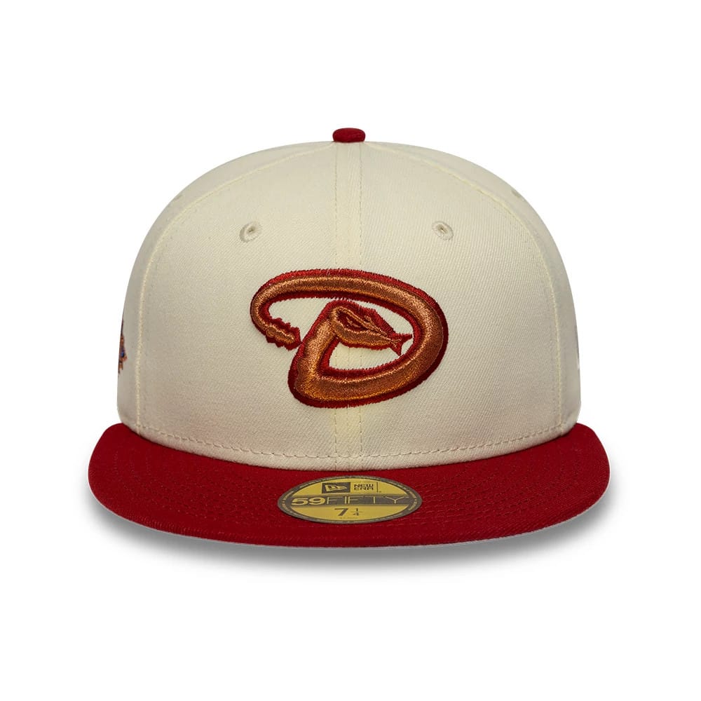 Pictured is this MLB Cooperstown Arizona Diamondbacks 59FIFTY Fitted cap in white. 3