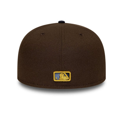 Pictured is this MLB Cooperstown Cleveland Guardians 59FIFTY Fitted cap in dark brown. 5