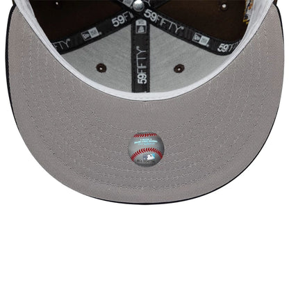 Pictured is this MLB Cooperstown Cleveland Guardians 59FIFTY Fitted cap in dark brown. 2