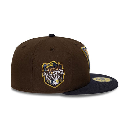 Pictured is this MLB Cooperstown Cleveland Guardians 59FIFTY Fitted cap in dark brown. 6