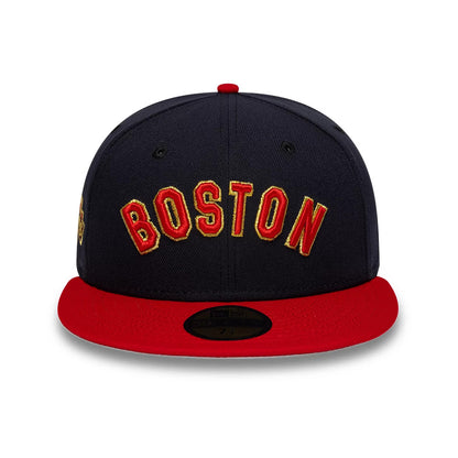 Pictured is this MLB Cooperstown Boston Red Sox 59FIFTY Fitted cap in navy. 3