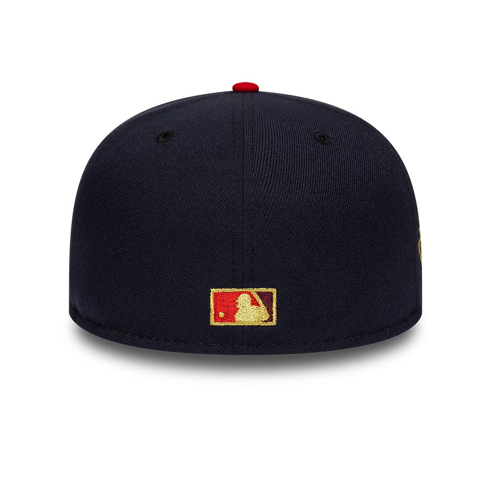 Pictured is this MLB Cooperstown Boston Red Sox 59FIFTY Fitted cap in navy. 5