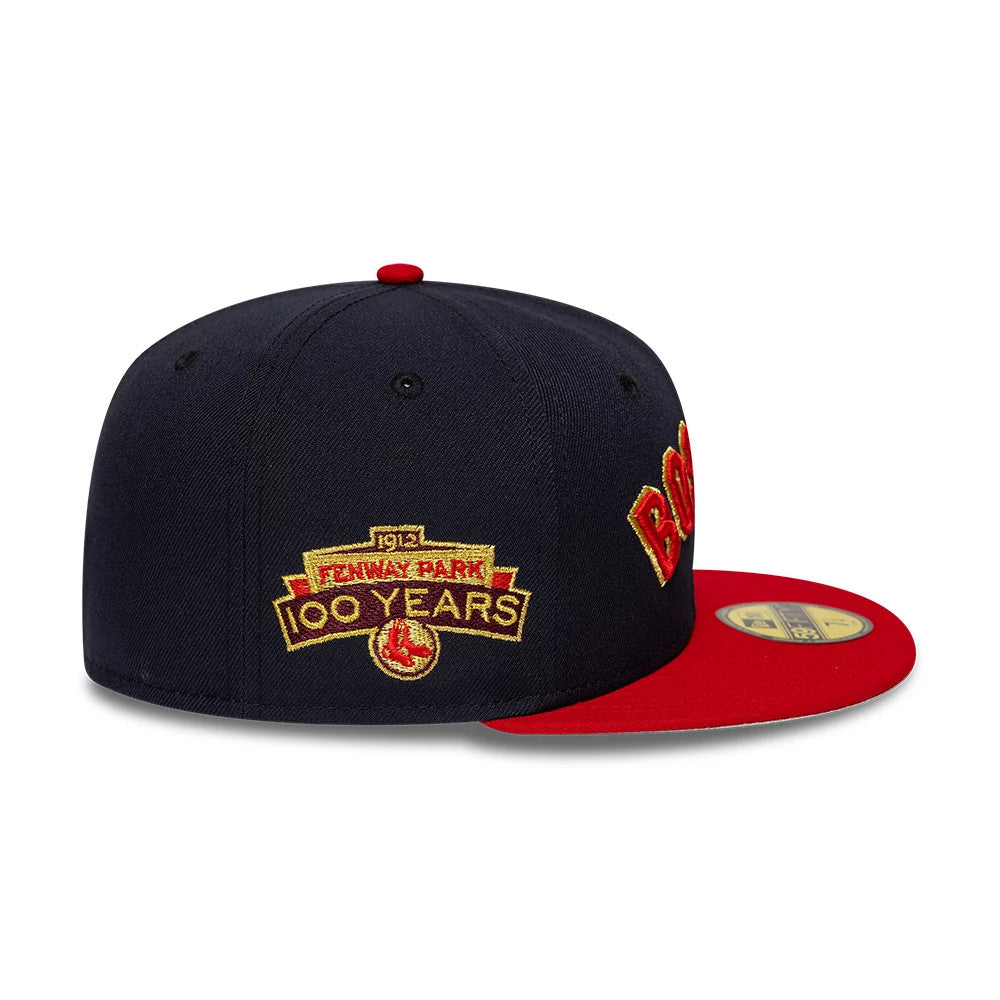 Pictured is this MLB Cooperstown Boston Red Sox 59FIFTY Fitted cap in navy. 6