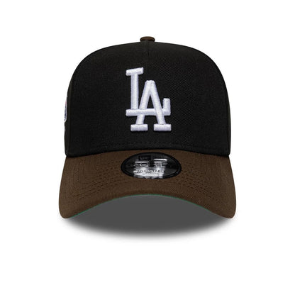 Pictured is this MLB Cooperstown LA Dodgers 9FORTY A-Frame cap in black & brown. 3