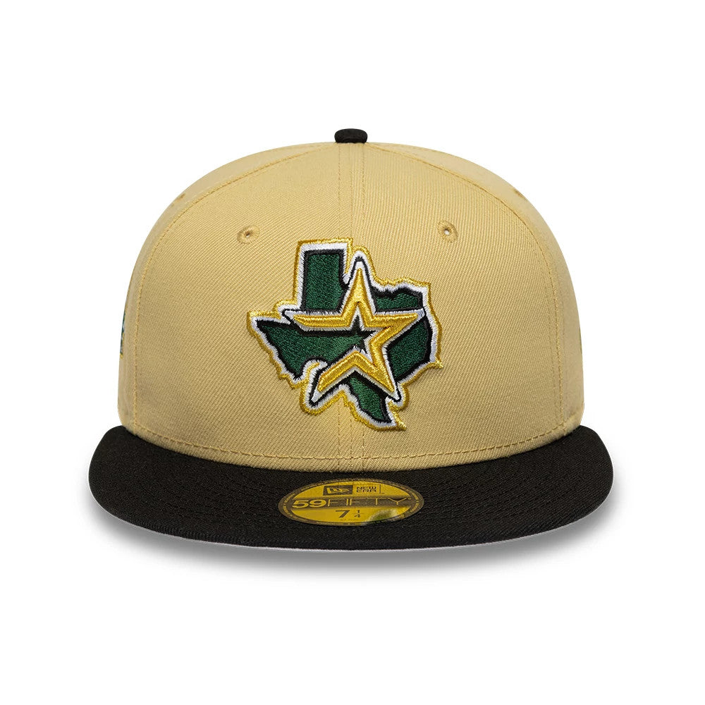 Pictured is this MLB Vegas Houston Astros 59FIFTY Fitted cap in gold & black. 3