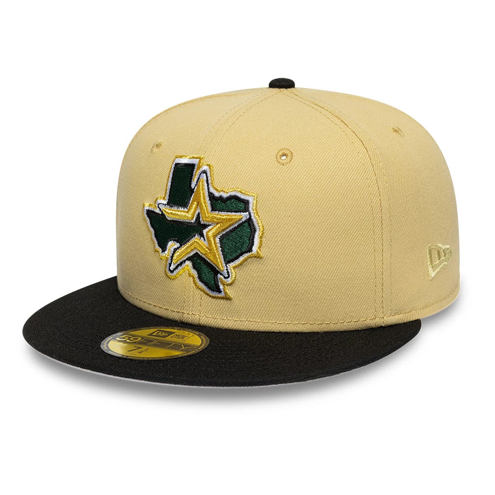 Pictured is this MLB Vegas Houston Astros 59FIFTY Fitted cap in gold & black. 4
