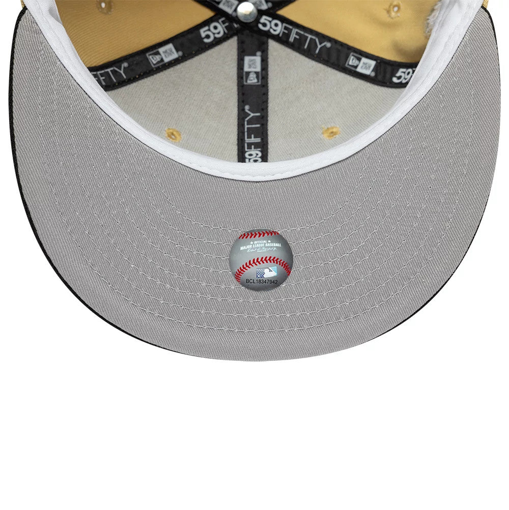 Pictured is this MLB Vegas Houston Astros 59FIFTY Fitted cap in gold & black. 2