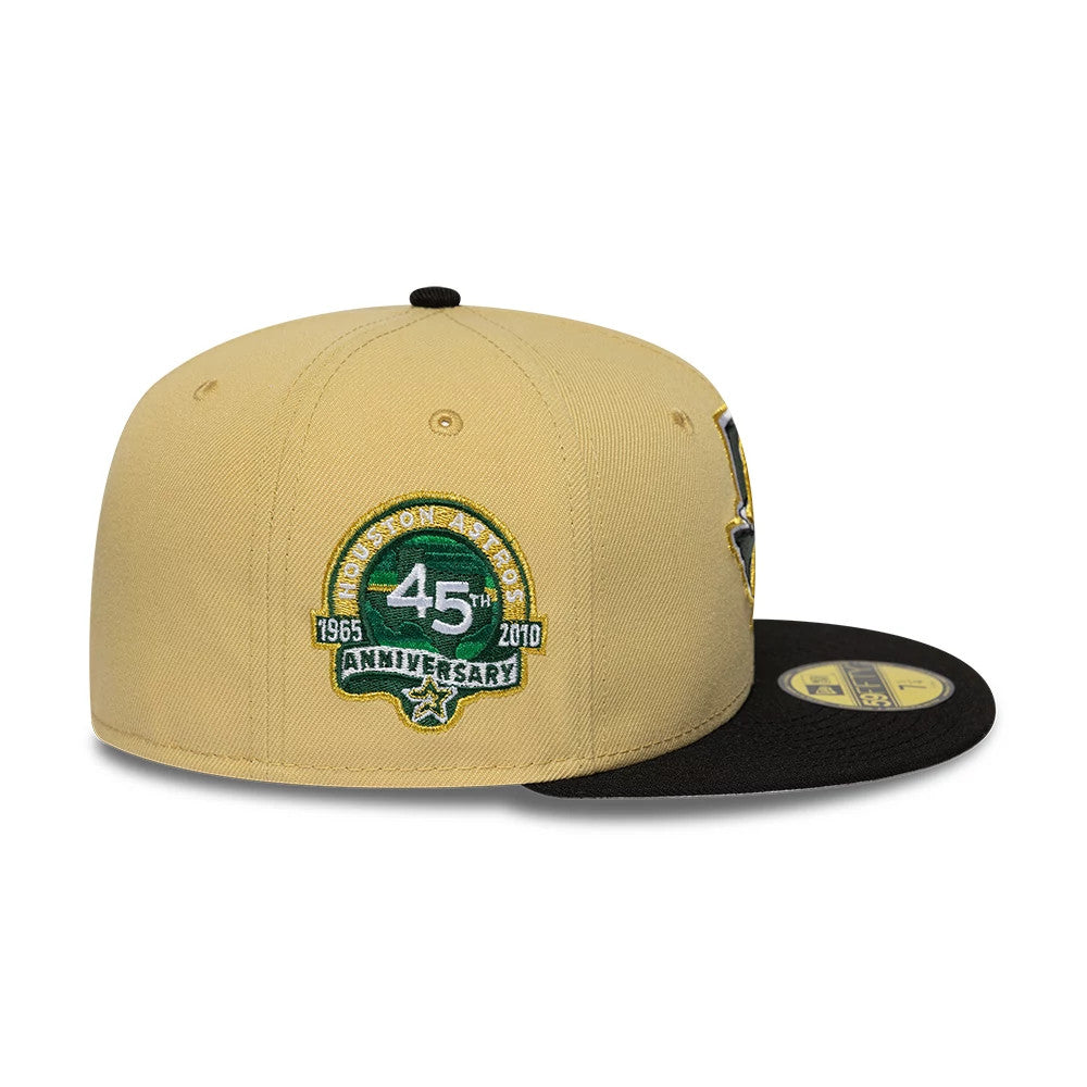 Pictured is this MLB Vegas Houston Astros 59FIFTY Fitted cap in gold & black. 6