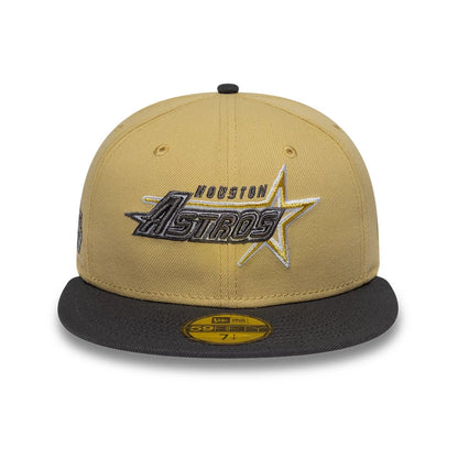 Pictured is this MLB Vegas Houston Astros 59FIFTY Fitted cap in gold. 3