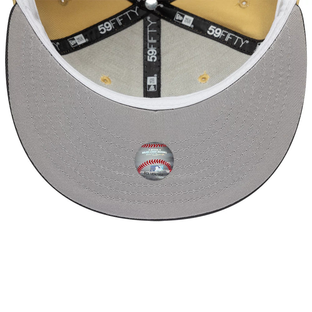 Pictured is this MLB Vegas Houston Astros 59FIFTY Fitted cap in gold. 2