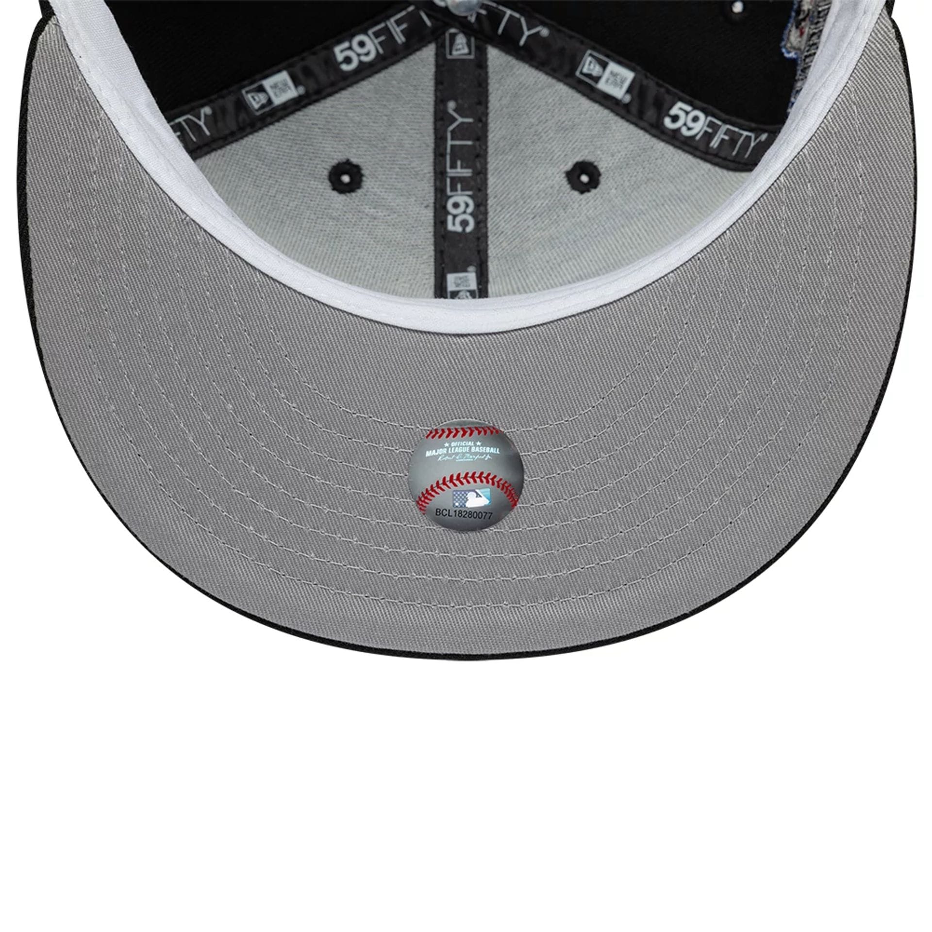 Pictured is this MLB Cooperstown Philadelphia Phillies 59FIFTY Fitted cap in black. 2