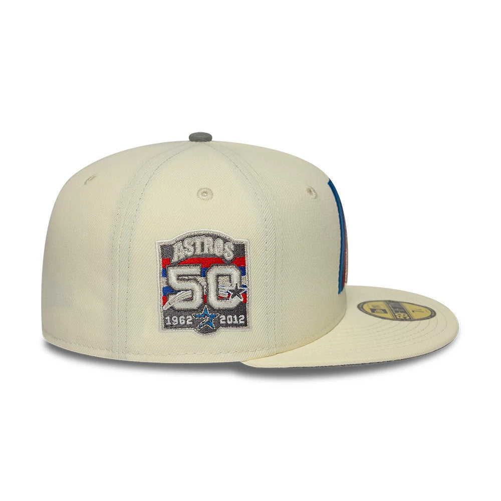 Pictured is this MLB Cooperstown Anniversary Houston Astros 59FIFTY Fitted cap in white. 6