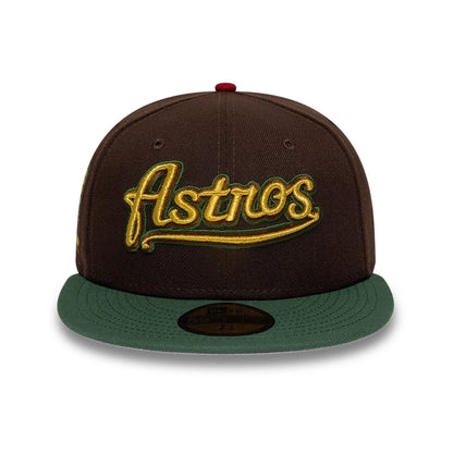 Pictured is this MLB Cooperstown Houston Astros 59FIFTY Fitted cap in dark brown. 3