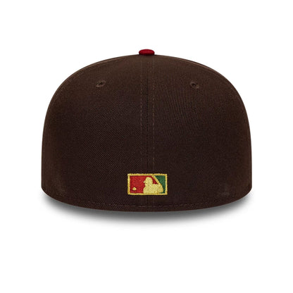 Pictured is this MLB Cooperstown Houston Astros 59FIFTY Fitted cap in dark brown. 5