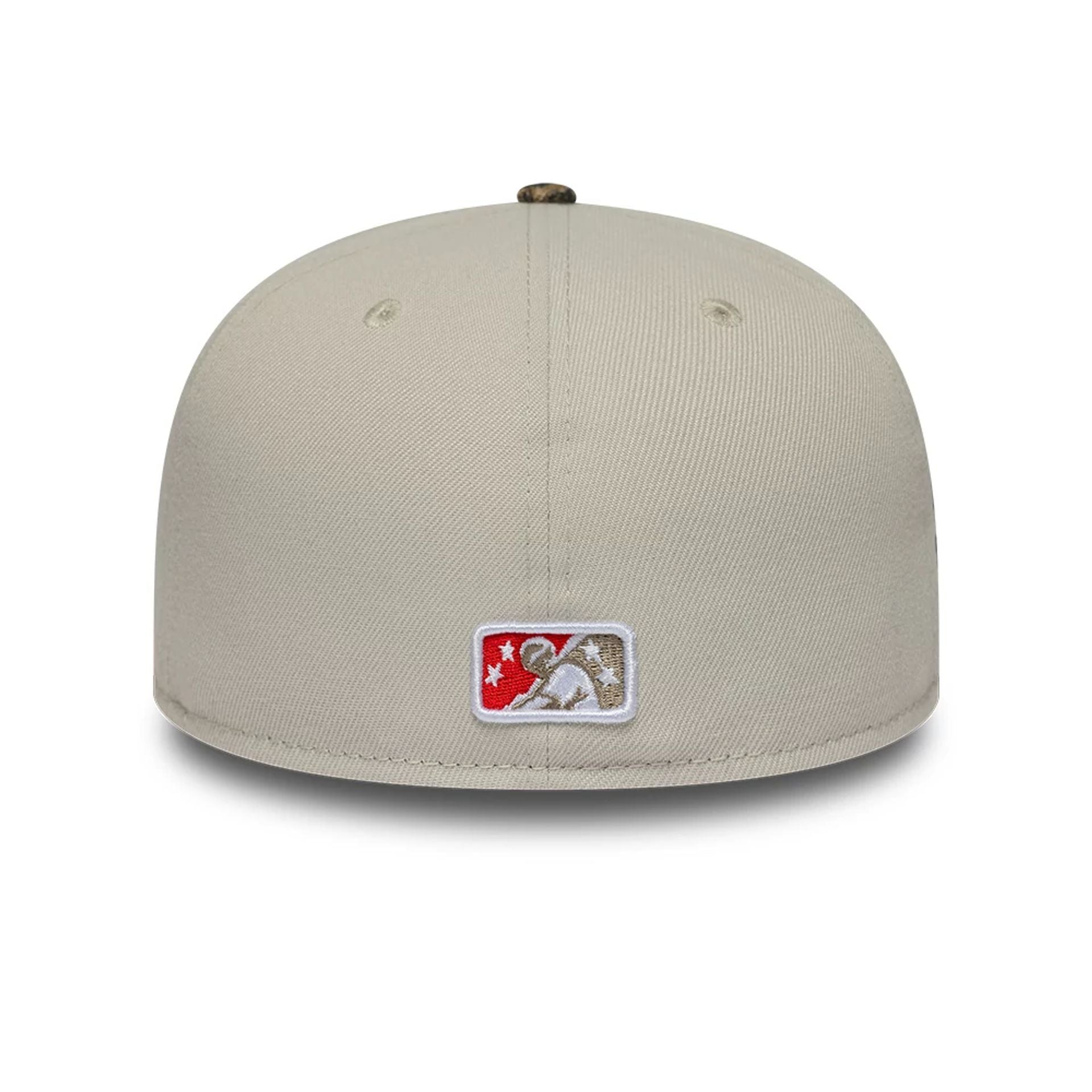Pictured is this MiLB Hometown Gwinnett Stripers 59FIFTY Fitted cap in Beige. 5