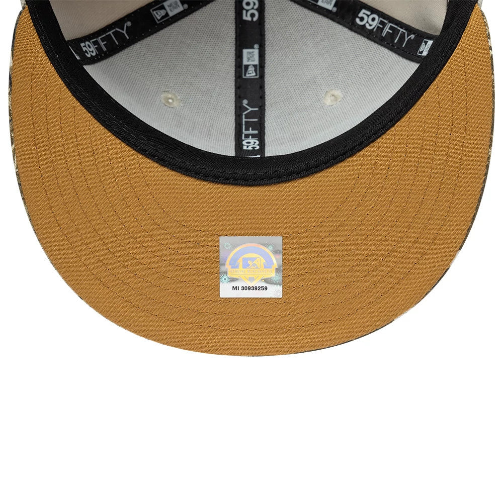 Pictured is this MiLB Hometown Gwinnett Stripers Sidepatch 59FIFTY Fitted cap in Beige. 2