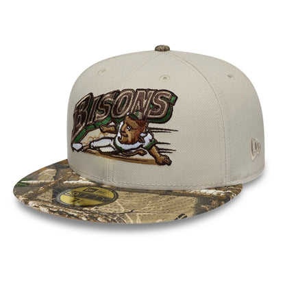 Pictured is this MiLB Hometown Buffalo Bisons 59FIFTY Fitted cap in Beige. 4
