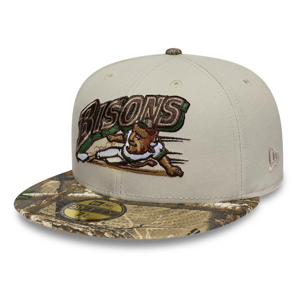 Pictured is this MiLB Hometown Buffalo Bisons 59FIFTY Fitted cap in Beige. 4