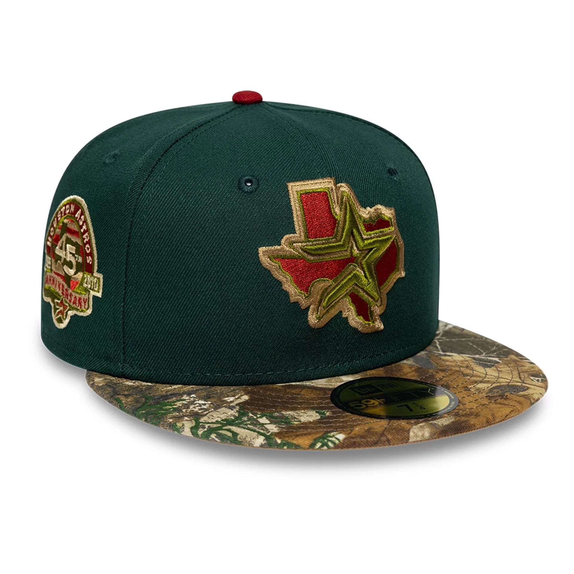 Pictured is this MLB Cooperstown Houston Astros 59FIFTY Fitted cap in dark green. 1