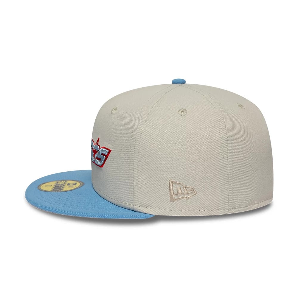Pictured is this MLB Cooperstown Houston Astros 59FIFTY Fitted cap in beige. 7