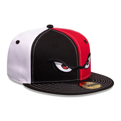 Pictured is this MiLB Pinwheel Lake Elsinore Storm 59FIFTY Fitted cap in red. 4