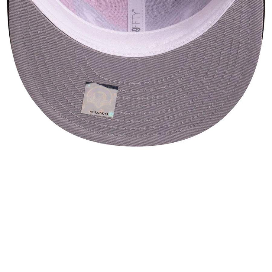 Pictured is this MiLB Pinwheel Lake Elsinore Storm 59FIFTY Fitted cap in red. 2