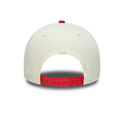 Pictured is this MLB Chrome Scarlet LA Dodgers 9FORTY A-Frame Adjustable cap in white. 5