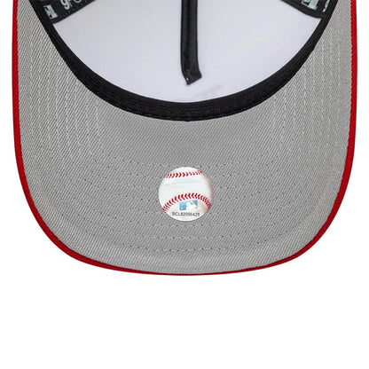 Pictured is this MLB Chrome Scarlet LA Dodgers 9FORTY A-Frame Adjustable cap in white. 2
