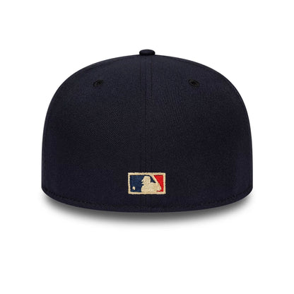 Pictured is this MLB Cooperstown New York Yankees 59FIFTY Fitted cap in navy. 5