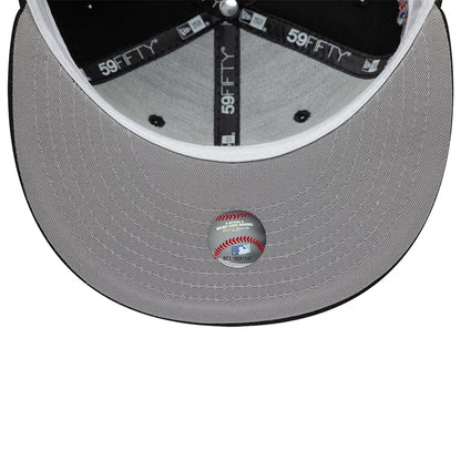 Pictured is this MLB Cooperstown Chicago White Sox 59FIFTY Fitted cap in black. 2