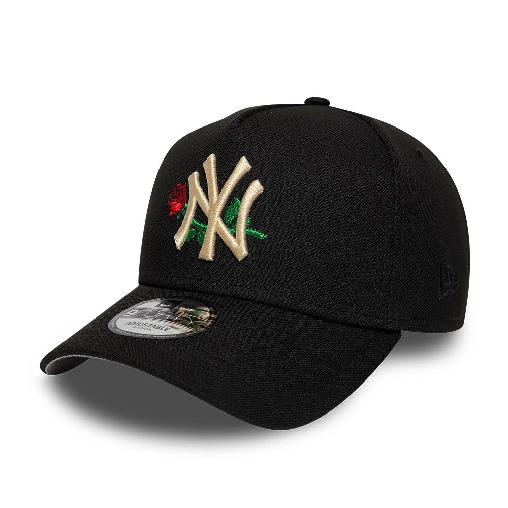 Pictured is this MLB Rose New York Yankees 9FORTY A-Frame cap in black. 4