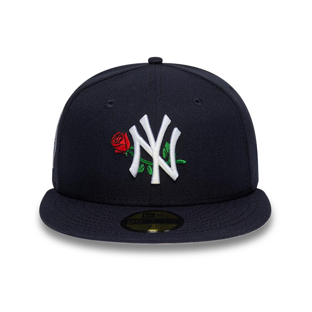 Pictured is this MLB Rose New York Yankees 59FIFTY Fitted cap in navy. 3