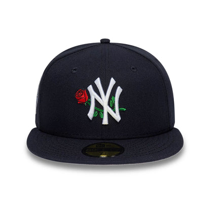 Pictured is this MLB Rose New York Yankees 59FIFTY Fitted cap in navy. 3