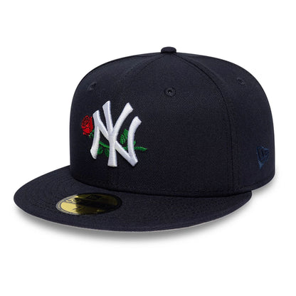 Pictured is this MLB Rose New York Yankees 59FIFTY Fitted cap in navy. 4