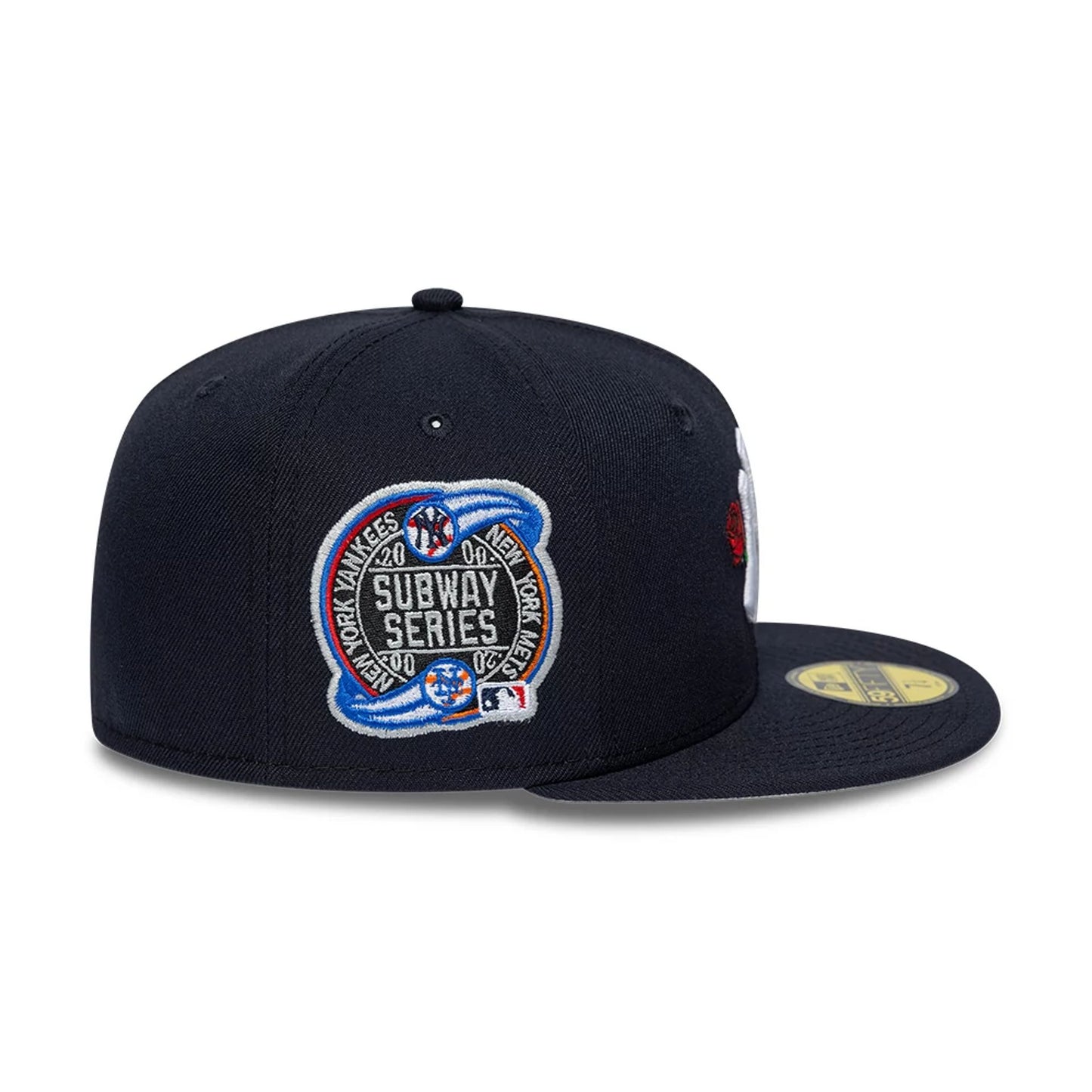 Pictured is this MLB Rose New York Yankees 59FIFTY Fitted cap in navy. 6