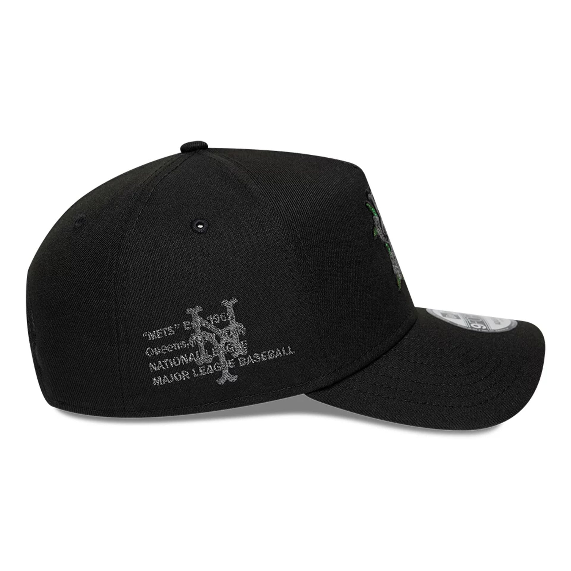 Pictured is this MLB New York Mets 9FORTY A-Frame cap in black. 5
