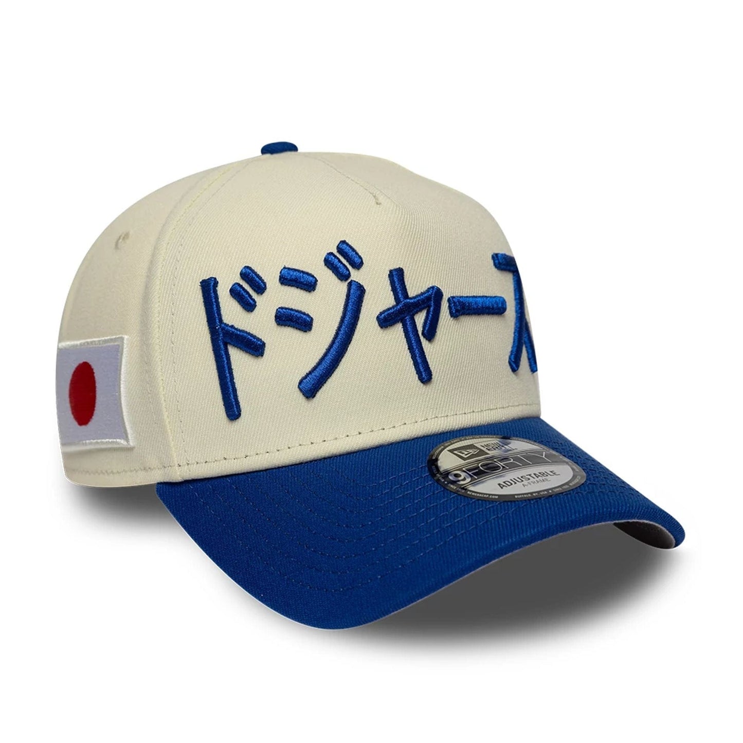 Pictured is this MLB Kanji Japan Flag LA Dodgers 9FORTY A-Frame cap in white. 1