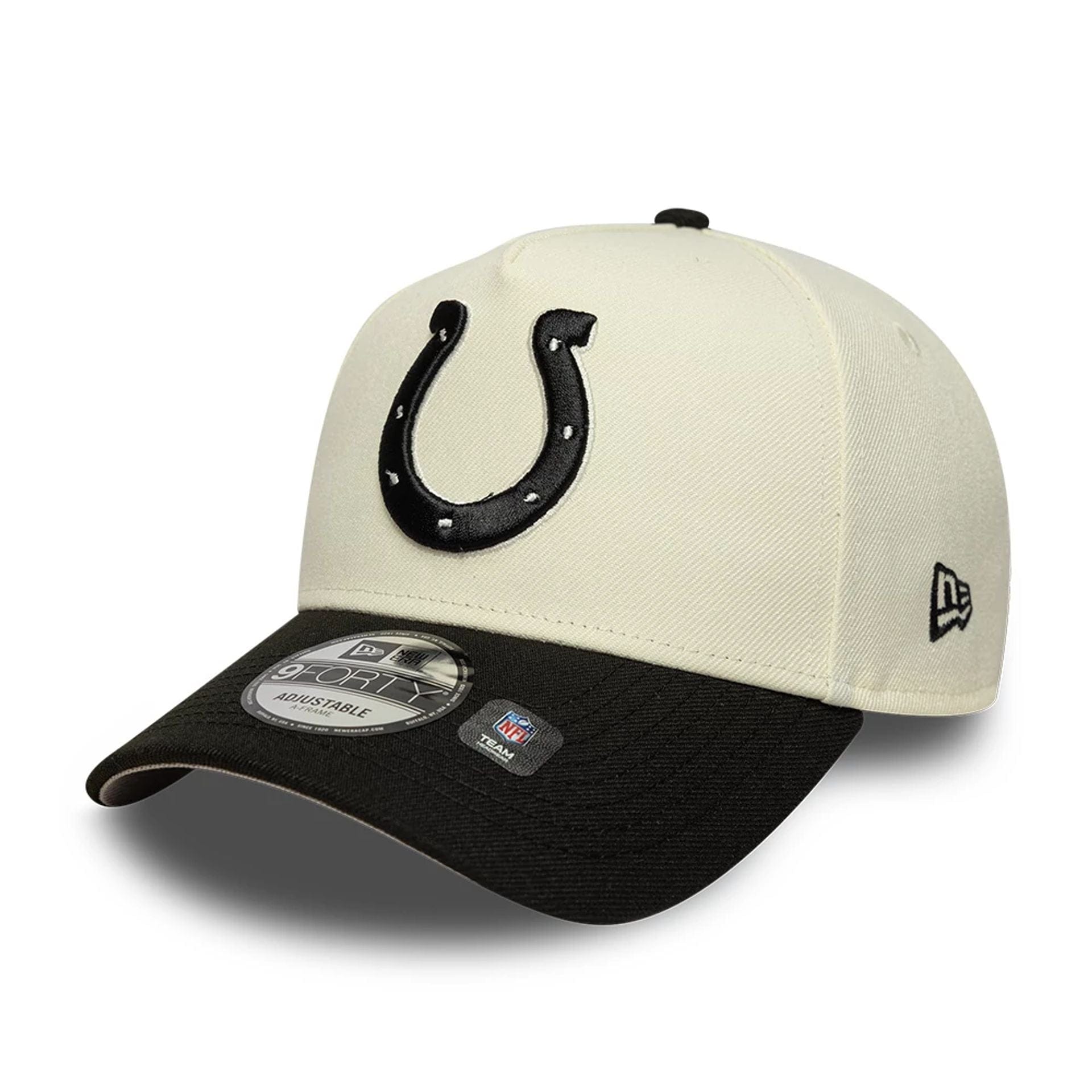 This is a Indianapolis Colts NFL White 9FORTY A-Frame Adjustable Cap 1
