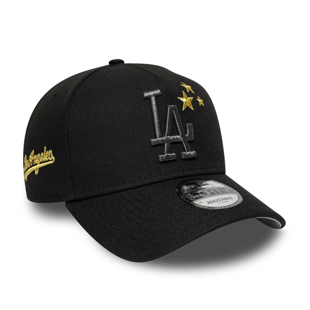 Pictured is this MLB Cooperstown LA Dodgers 9FORTY A-Frame cap in black. 1