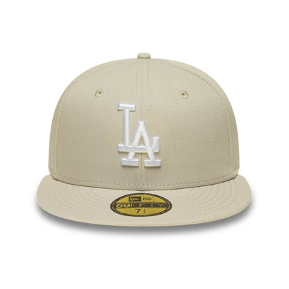 Pictured is this MLB LA Dodgers 59FIFTY Fitted cap in beige. 3